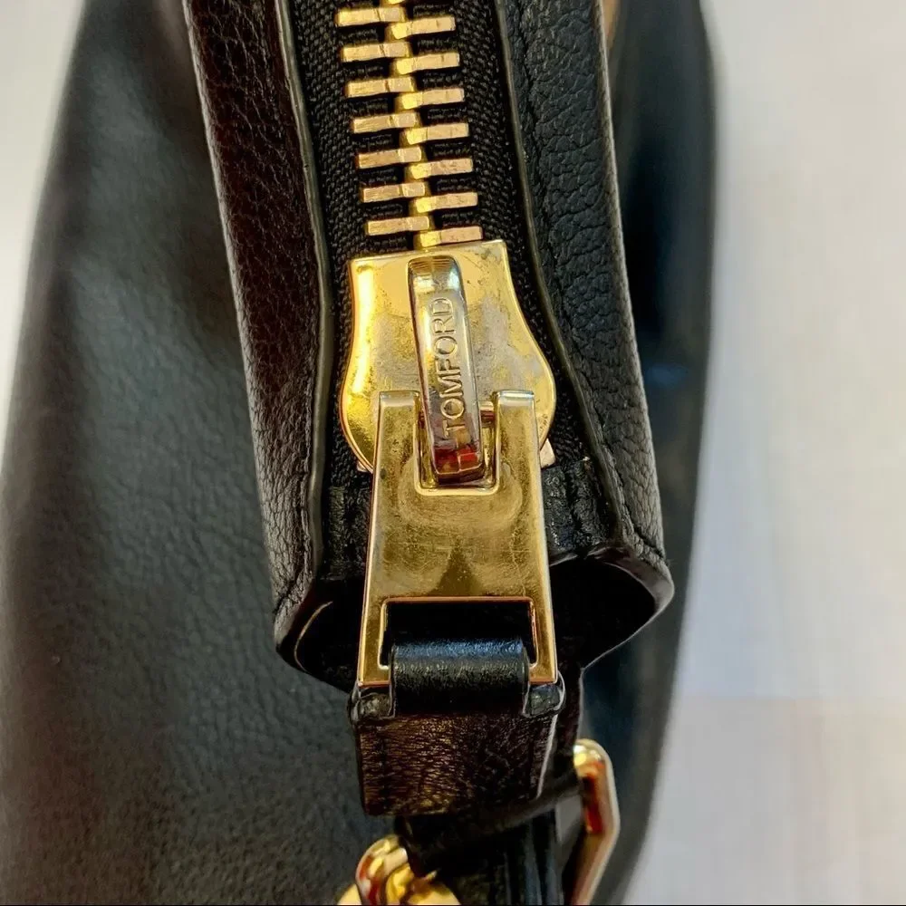 TOM Ford Nina Black Calfskin Hobo Bag